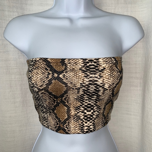 NEW! Snake-Skin Bandeau Crop Top! - Picture 4 of 4